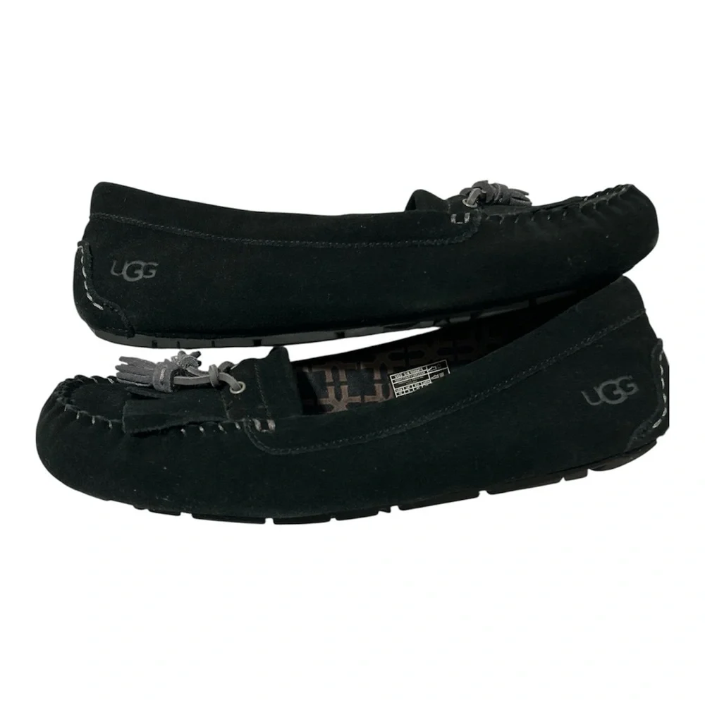 UGG Women's Black Suede Moccasins - Picture 2 of 4